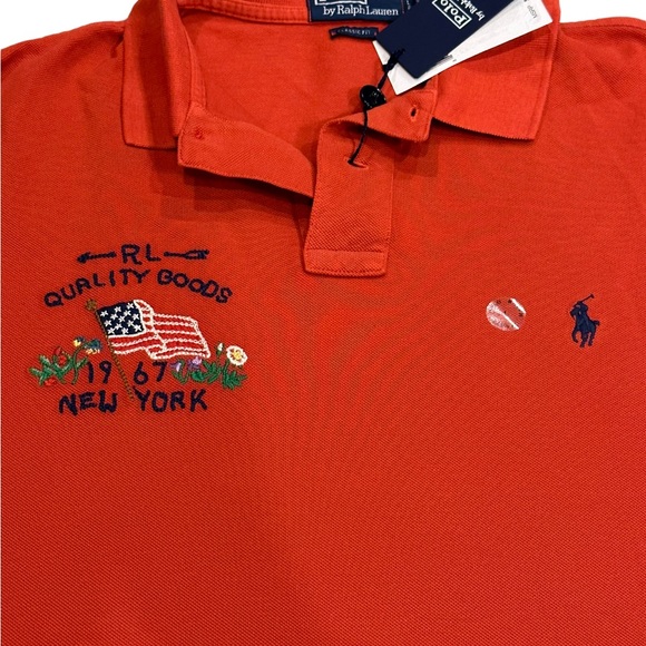 Polo Ralph Lauren Classic-Fit Flag Mesh Short-Sleeve Polo Shirt Large NWT - Picture 5 of 6